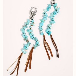 Turquoise and Brown Beaded Earrings
